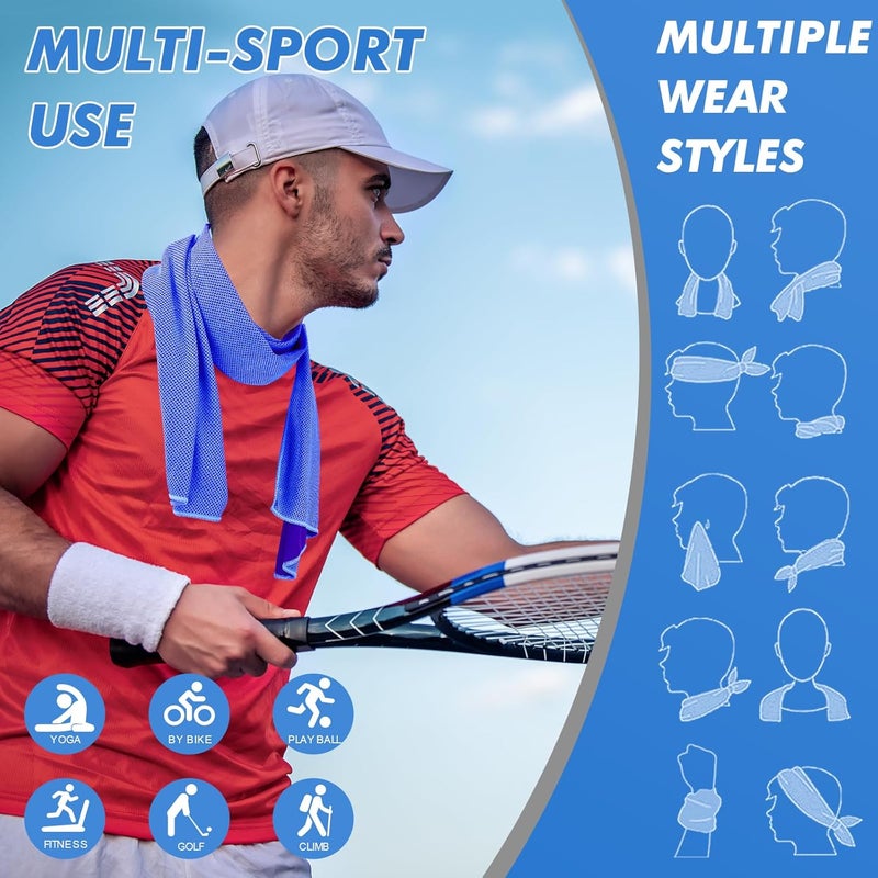 CASITE Cooling Towels for Neck and Face - 12Pack 47x12 Inch Ice Cold Microfiber Towels, Soft & Breathable Cooling Towel for Hot Weather, Sports, Yoga, Workout, Running, Golf, Camping - Image 5